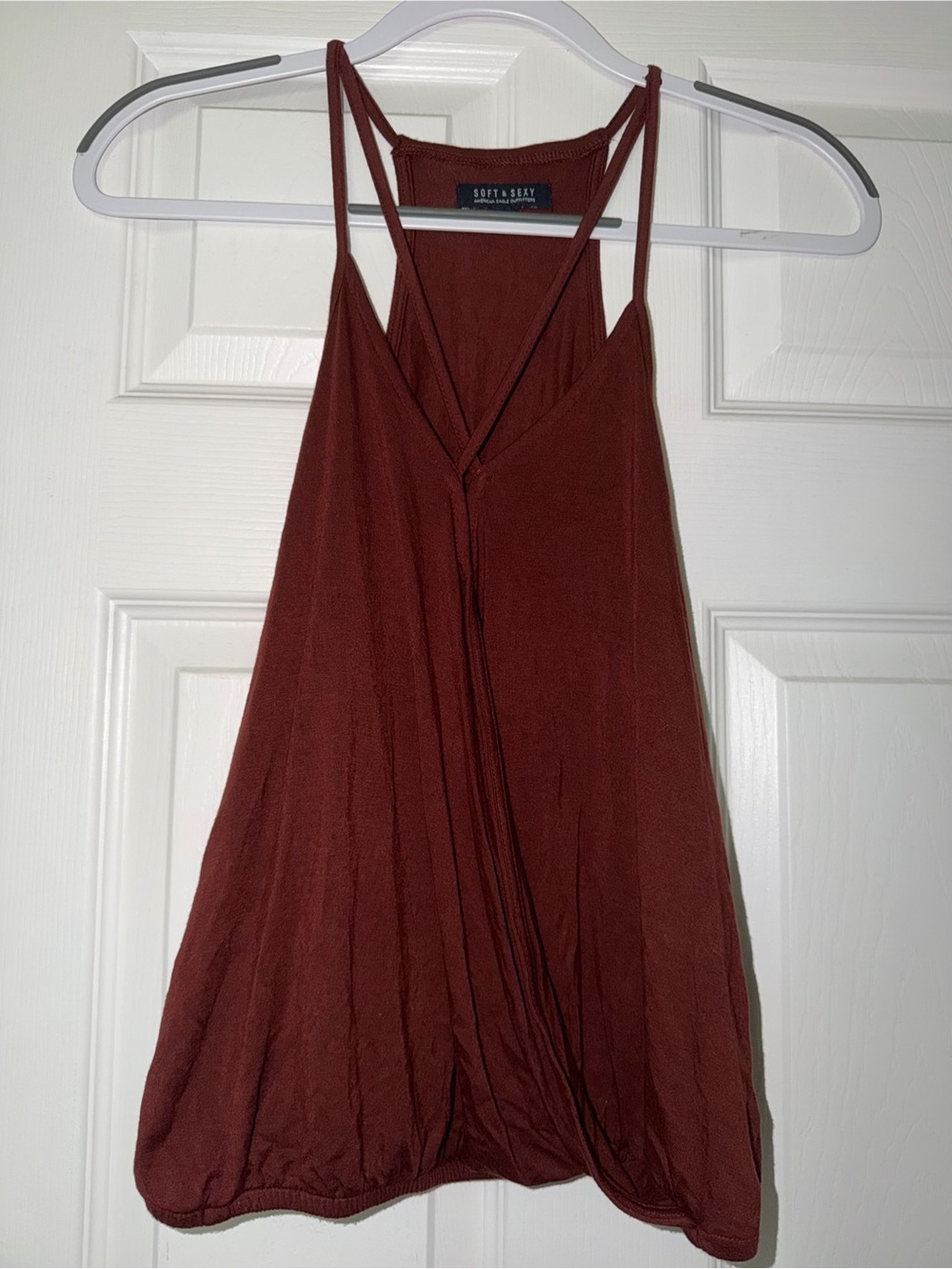 American Eagle Outfitters Rust Brown Double-Strap V-Neck Cami